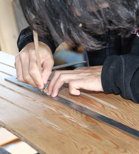 雪板のアウトラインを書く