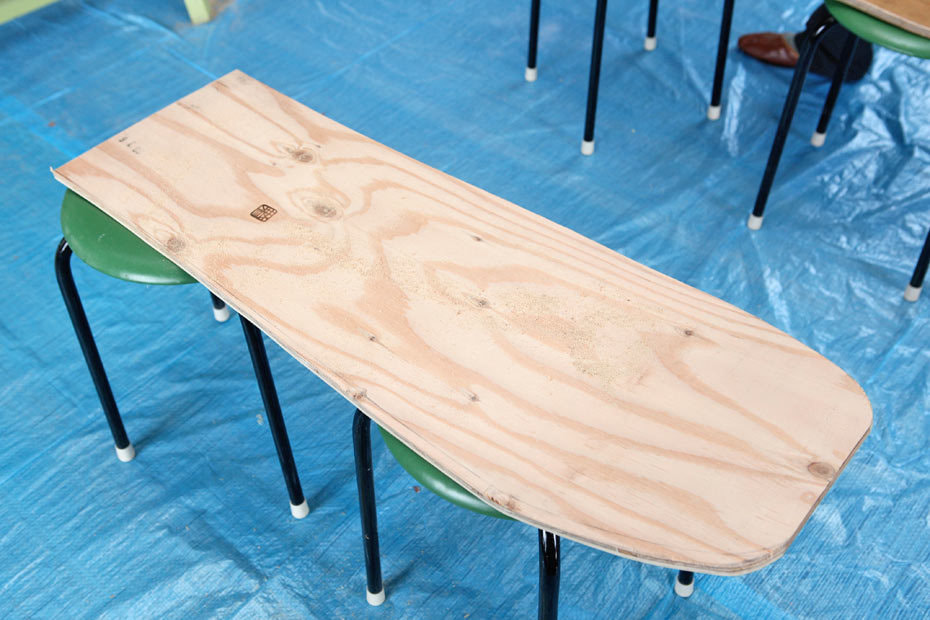 雪板アウトライン切った後